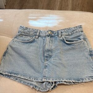 Zara Light Blue Denim Women's Skort